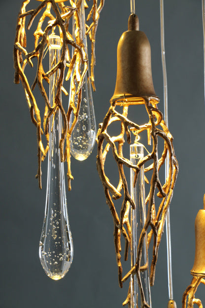 MIRODEMI? Andora | Creative Crystal Chandelier with Clear Glass Drops, 18 Lights, Cool LightBy Miron Demid LLC