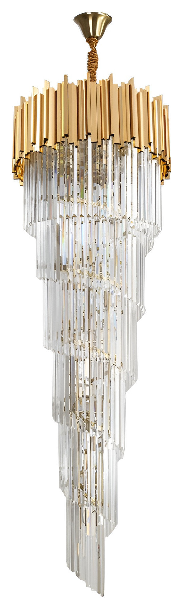 Monaco | Luxurious Grand Gold Crystal Chandelier, 19.7''By Miron Demid LLC