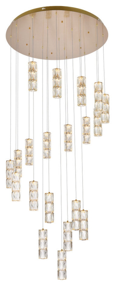 Elegant Lighting Polaris 38" Led Chandelier in GoldBy Elegant Furniture & Lighting