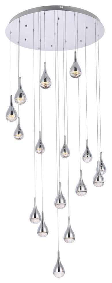 Elegant Lighting Amherst 36" Led Chandelier in ChromeBy Elegant Furniture & Lighting