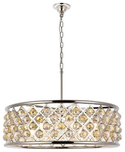 Elegant Lighting 1214D32-GT/RC Madison 8 Light 32"W Crystal Drum - PolishedBy Elegant Furniture & Lighting