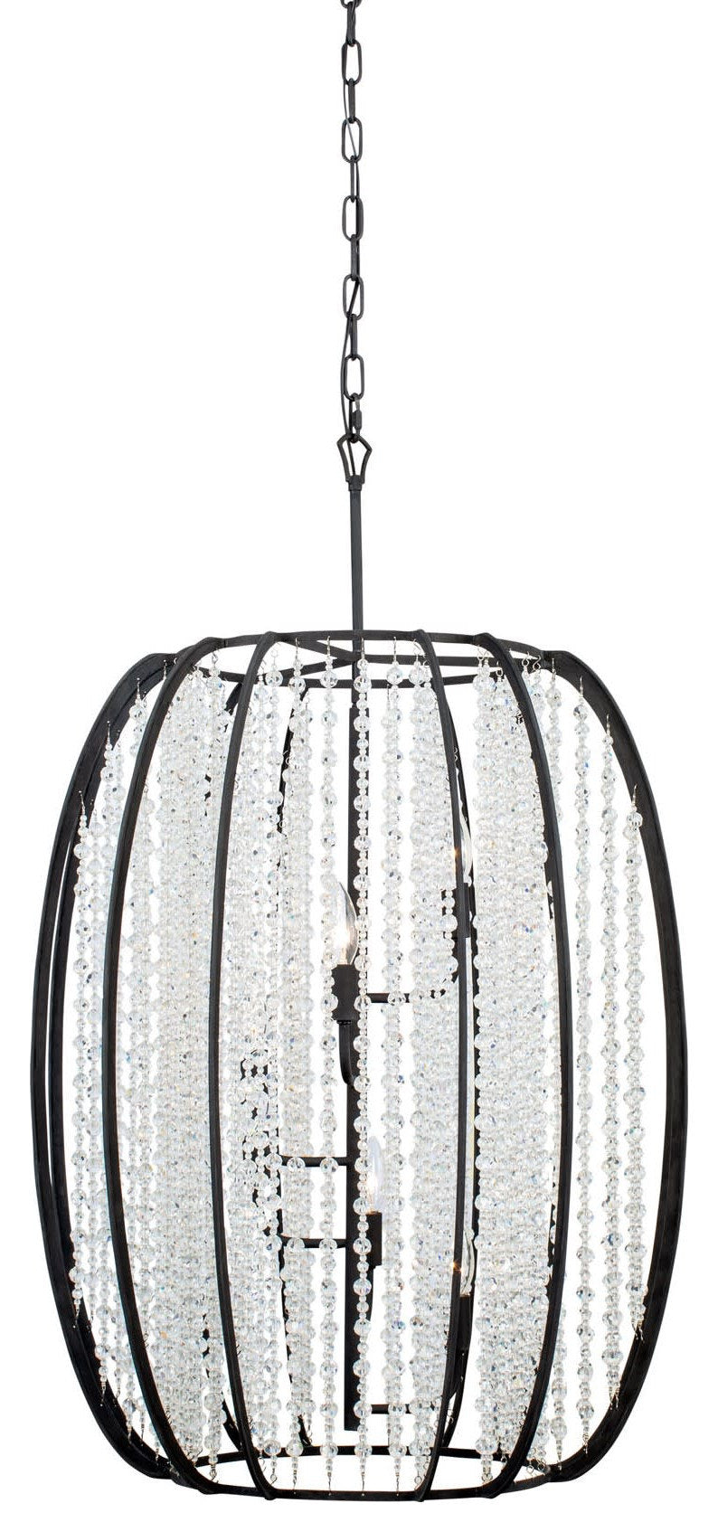 Varaluz 367F06 Caesar 6 Light 24"W Cage Pendant - CarbonBy Varaluz