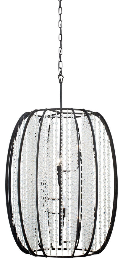 Varaluz 367F06 Caesar 6 Light 24"W Cage Pendant - CarbonBy Varaluz