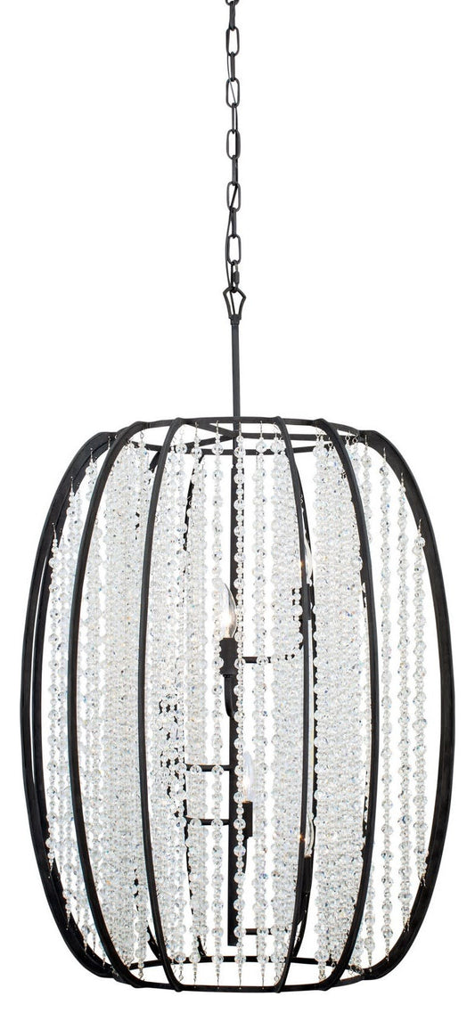 Varaluz 367F06 Caesar 6 Light 24"W Cage Pendant - CarbonBy Varaluz