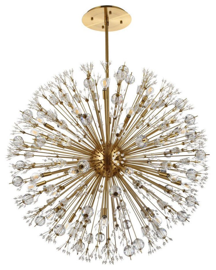 Elegant Lighting 2500D44SG Vera 44 inch crystal starburst round pendant in goldBy Elegant Furniture & Lighting