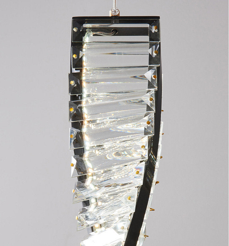 MIRODEMI? San Bartolomeo al Mare | Modern Gold Crystal Chandelier for Bedroom, Black, L30.3xw3.5xh19.6", Warm LightBy Miron Demid LLC