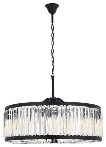 Elegant Lighting 1203D35/RC Chelsea 10 Light 36"W Crystal Drum - PolishedBy Elegant Furniture & Lighting