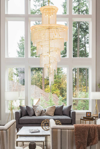 Elegant Lighting V1800SR48/RC Spiral 41 Light 48"W Crystal - ChromeBy Elegant Furniture & Lighting