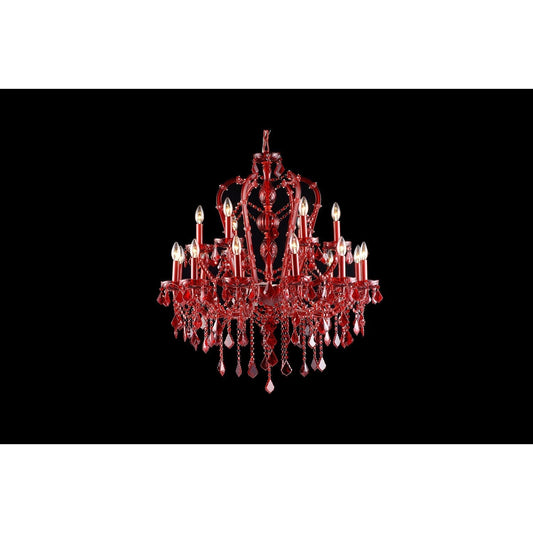 Red Crystal 18-Light Chandelier