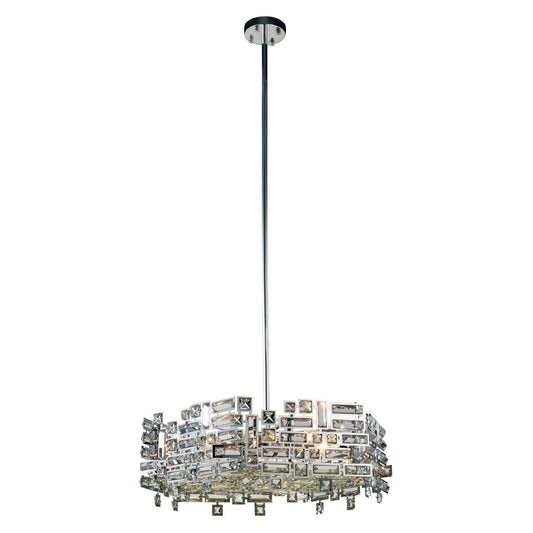 Picasso Chrome 24-Inch Six-Light Pendant with Clear Crystal
