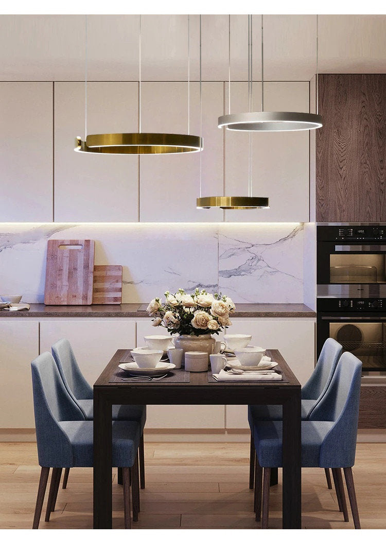 Brig-Glis | Gold Spiral LED Chandelier for Living Room, 3 Rings Large - Dia31.5x23.6x15.8" / Dia80x60x40cmBy Miron Demid LLC