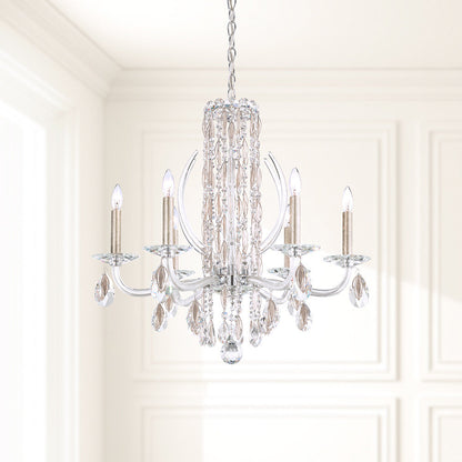 Schonbek Rs8306N-48S 6 Light Crystal Chandelier, Antique SilverBy Schonbek