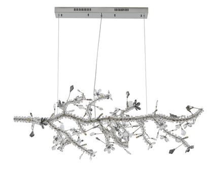 Smoke and Clear Crystal Branch Light Fixture With Clear Beaded Crystal BranchesBy Design Living