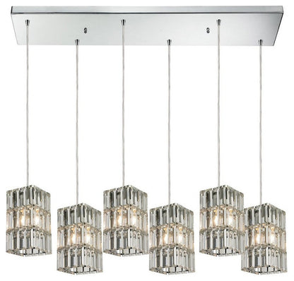 Modern Contemporary Luxe Six Light Chandelier in Polished Chrome FinishBy Bailey Street Home