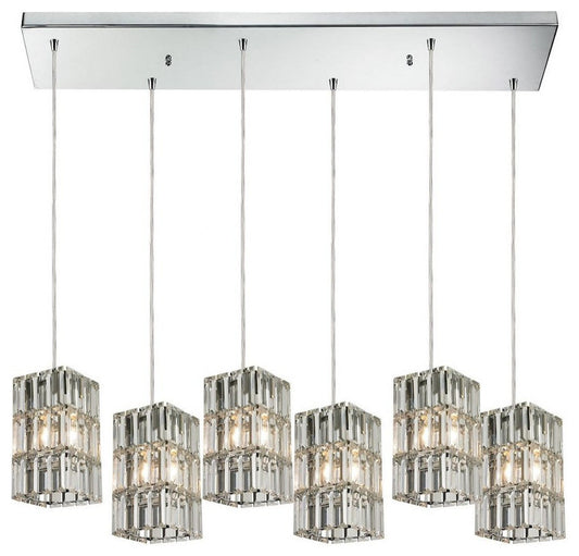 Modern Contemporary Luxe Six Light Chandelier in Polished Chrome FinishBy Bailey Street Home