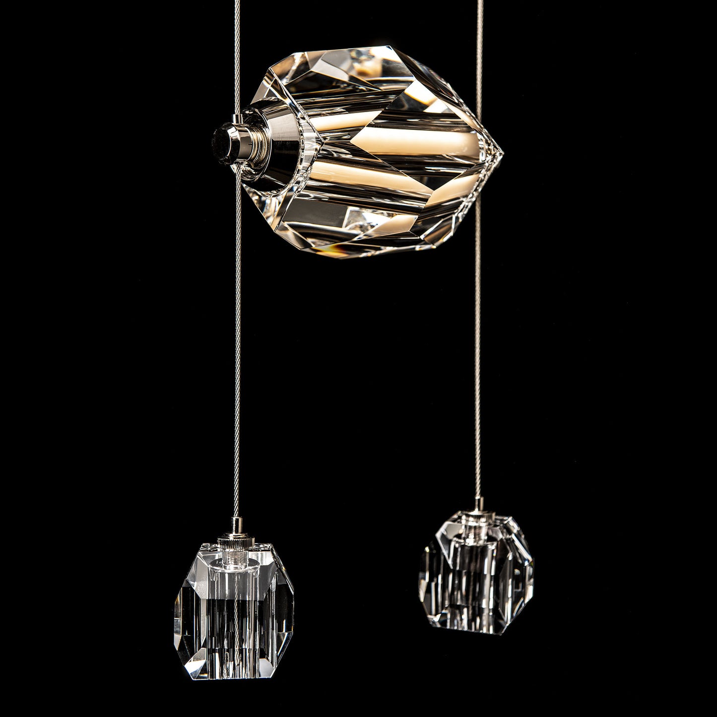 Gatsby 3-Light LED Pendant Modern Brass Crystal StandardBy Hubbardton Forge