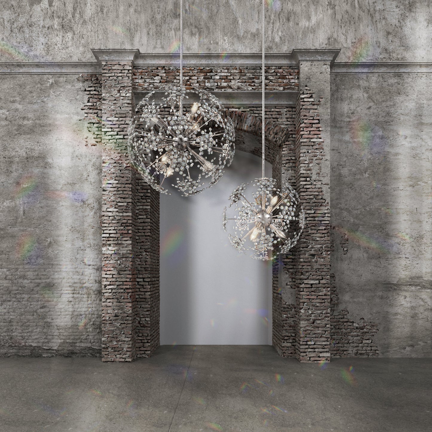 Schonbek Dn1018N-48S 6 Light Crystal Pendant, Antique SilverBy Schonbek