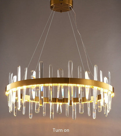 Jodoigne | Round Gold Crystal Chandelier for Dining Room, Dia39"By Miron Demid LLC