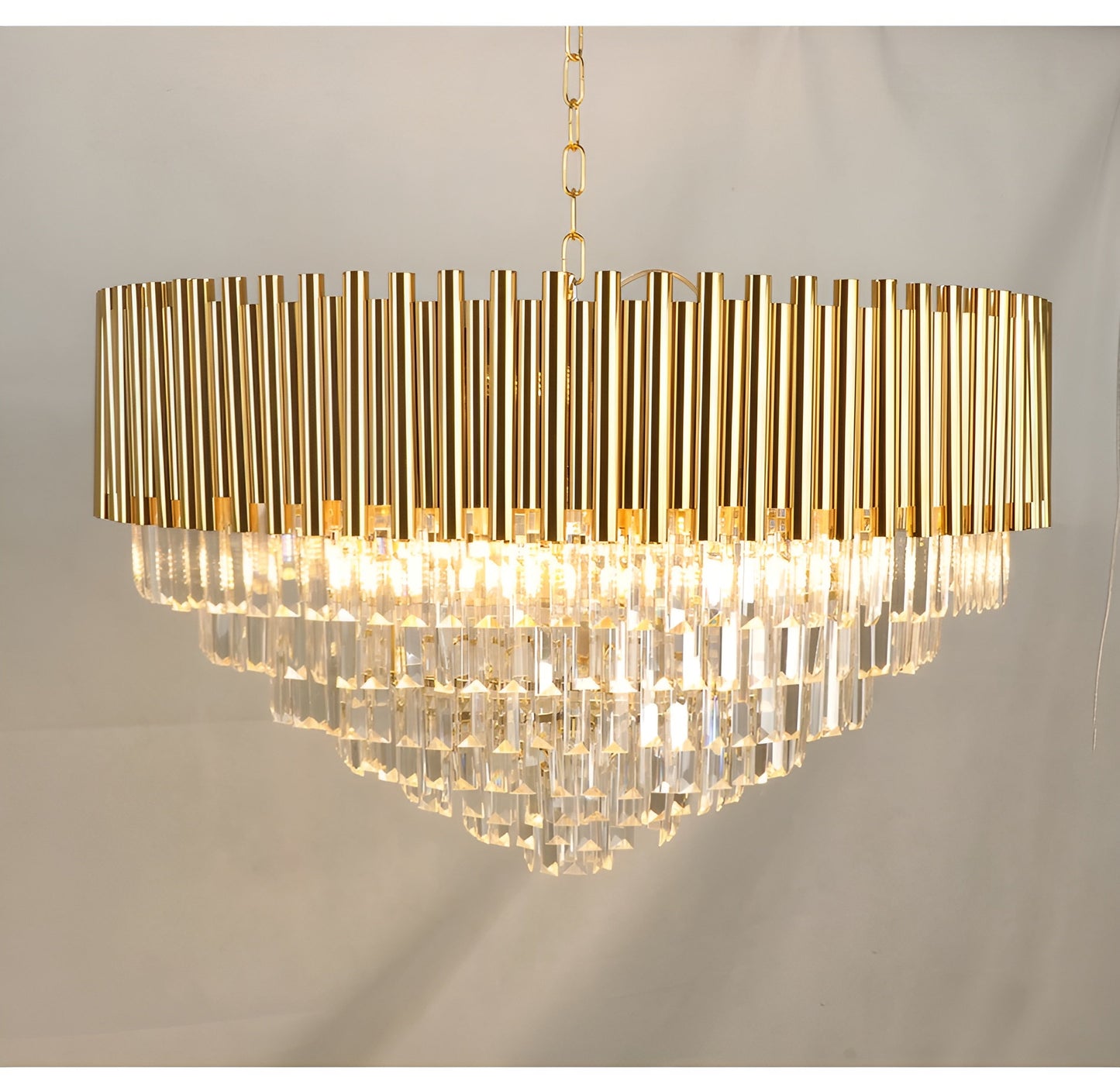 Cisano sul Neva | Majestic Gold Crystal Ceiling Chandelier, 23.6''By Miron Demid LLC