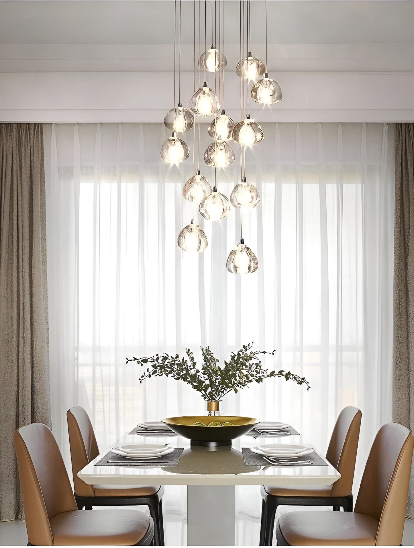 Cernobbio | Staircase Hanging Crystal Lamp, 36 Lights, Warm LightBy Miron Demid LLC