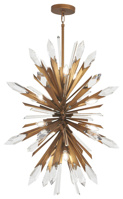 Metropolitan N1947 Elsa 12 Light 26"W Crystal Pendant - Painted GoldBy Minka Aire