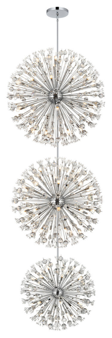 Elegant Lighting 48" Three Tiers Crystal Starburst ChandelierBy Elegant Furniture & Lighting