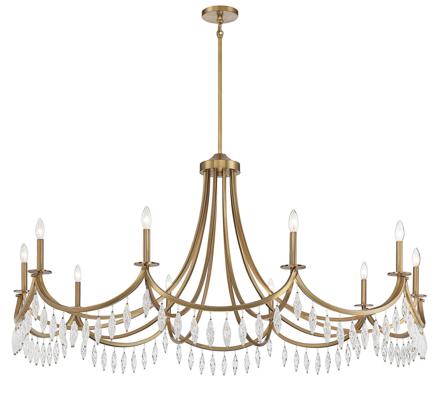 Kameron 10-Light Chandelier, Warm BrassBy Savoy House