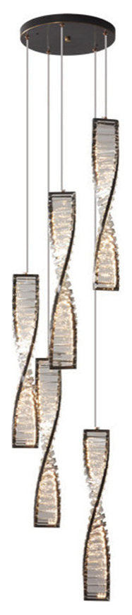 MIRODEMI? San Bartolomeo al Mare | Modern Gold Crystal Chandelier for Bedroom, Black, Dia13.7xh19.6", Cool LightBy Miron Demid LLC