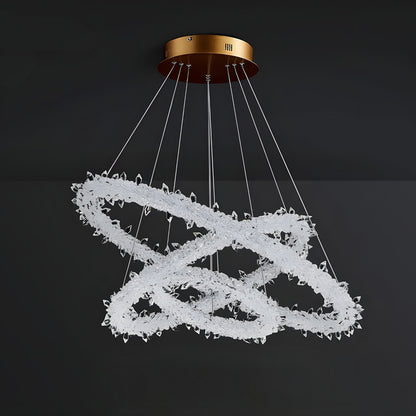 Andenne | Modern Ring Crystal Chandelier for Living Room, 3 Rings CrossBy Miron Demid LLC