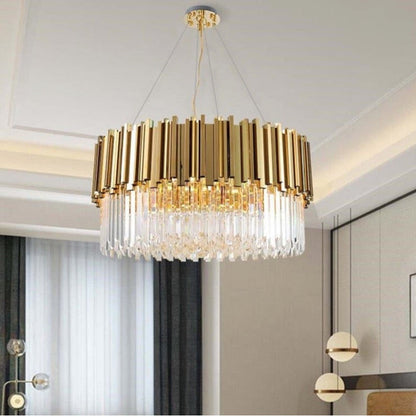 Gio Gold Plated Crystal Chandelier, Diameter 40"By MORSALE