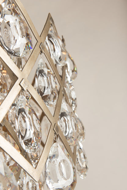 Tiara 3-Light Pendant, Small, Vienna Bronze, Clear Crystal DropsBy Corbett Lighting