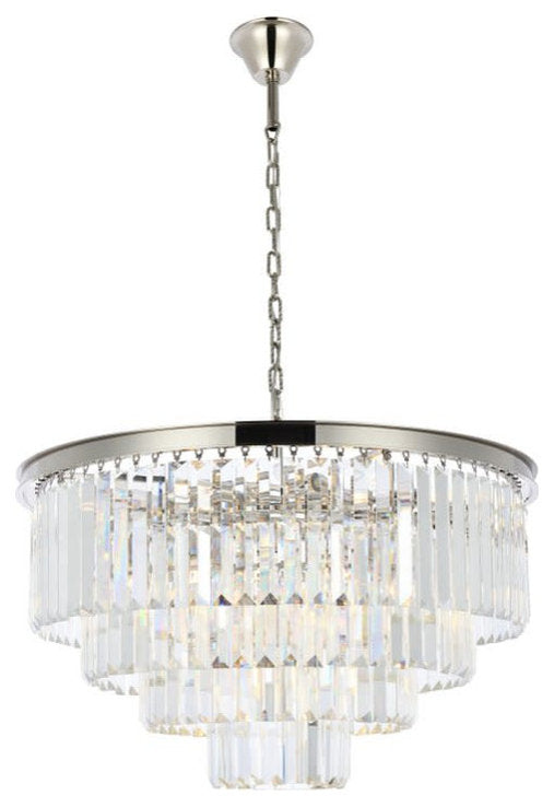 Elegant Lighting 1231D32/RC Sydney 17 Light 32"W Crystal - Polished NickelBy Elegant Furniture & Lighting