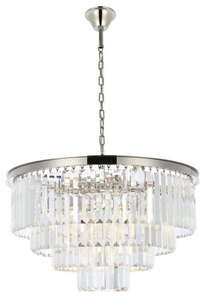 Elegant Lighting 1231D32/RC Sydney 17 Light 32"W Crystal - Polished NickelBy Elegant Furniture & Lighting