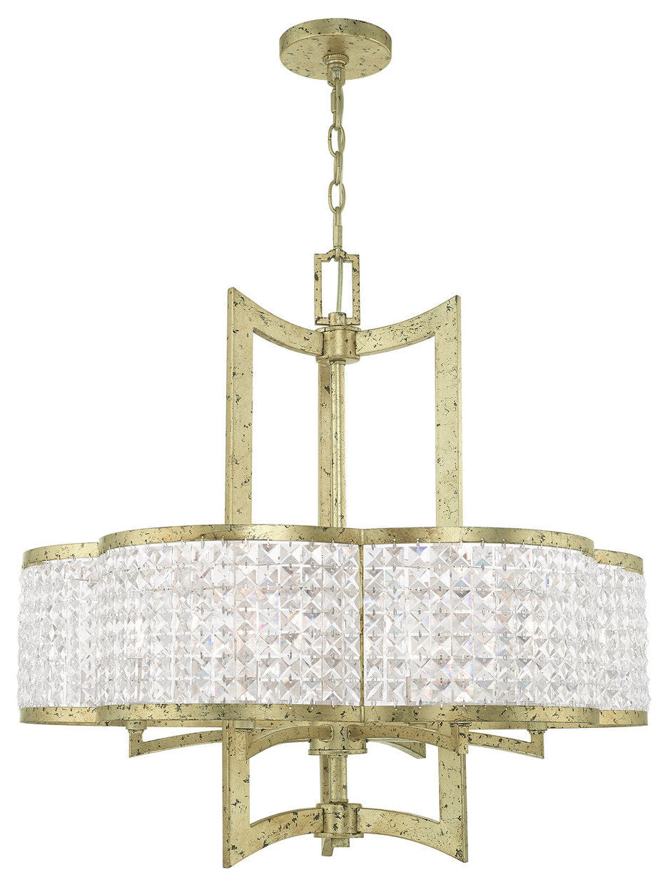 Grammercy 6 Light Chandelier, Hand Applied Winter GoldBy Livex Lighting Inc.