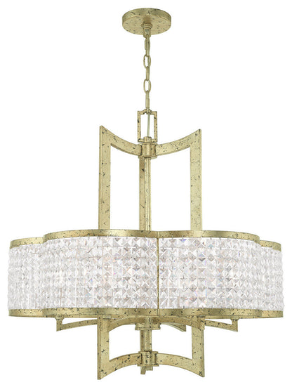 Grammercy 6 Light Chandelier, Hand Applied Winter GoldBy Livex Lighting Inc.