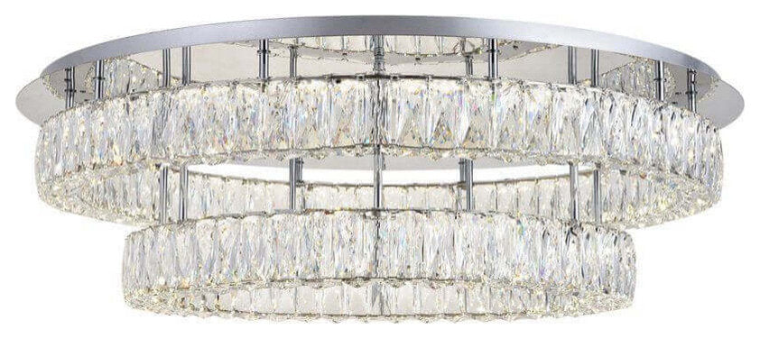 Elegant Lighting Monroe 34" LED Crystal Flush Mount, ChromeBy Elegant Furniture & Lighting