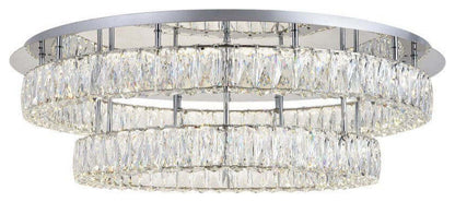 Elegant Lighting Monroe 34" LED Crystal Flush Mount, ChromeBy Elegant Furniture & Lighting