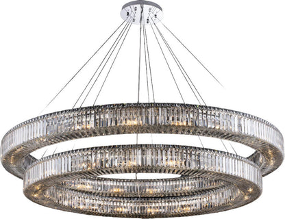 Rondelle 2 Tier Pendant, Polished Chrome, 38By KALCO LIGHTING