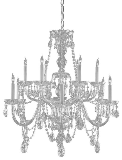 Traditional Crystal 12 Light Clear Swarovski Strass Crystal Chrome ChandelierBy Crystorama Lighting