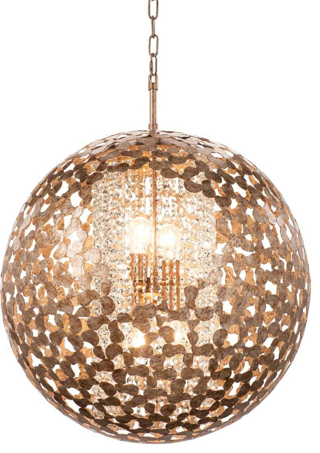 Belladonna Pendant - Antique Silver Leaf, 32 Inch, 8By KALCO LIGHTING