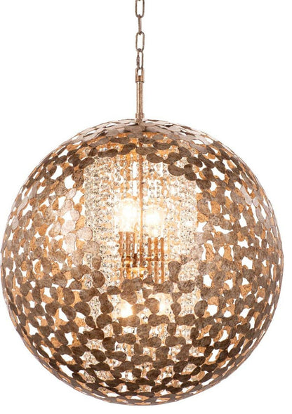Belladonna Pendant - Antique Silver Leaf, 32 Inch, 8By KALCO LIGHTING