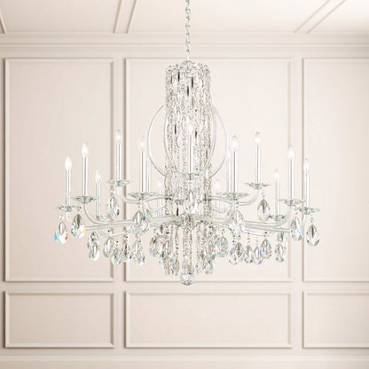 Schonbek 15 Light Crystal Chandelier, Polished Stainless SteelBy Schonbek
