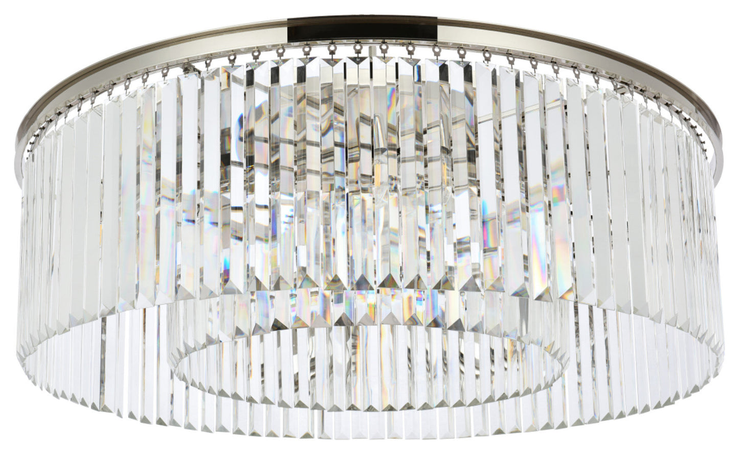 Elegant Lighting 1238F43/RC Sydney 10 Light 44"W Flush Mount Drum - Matte BlackBy Elegant Furniture & Lighting