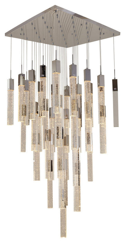 Crystal Cascade Multi-Light Pendant, ChromeBy Design Living