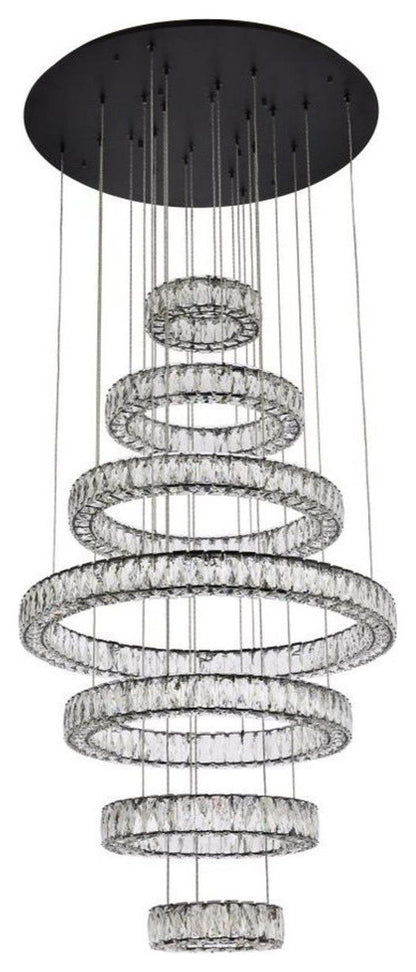 Monroe 7 Light Chandelier, BlackBy Elegant Furniture & Lighting