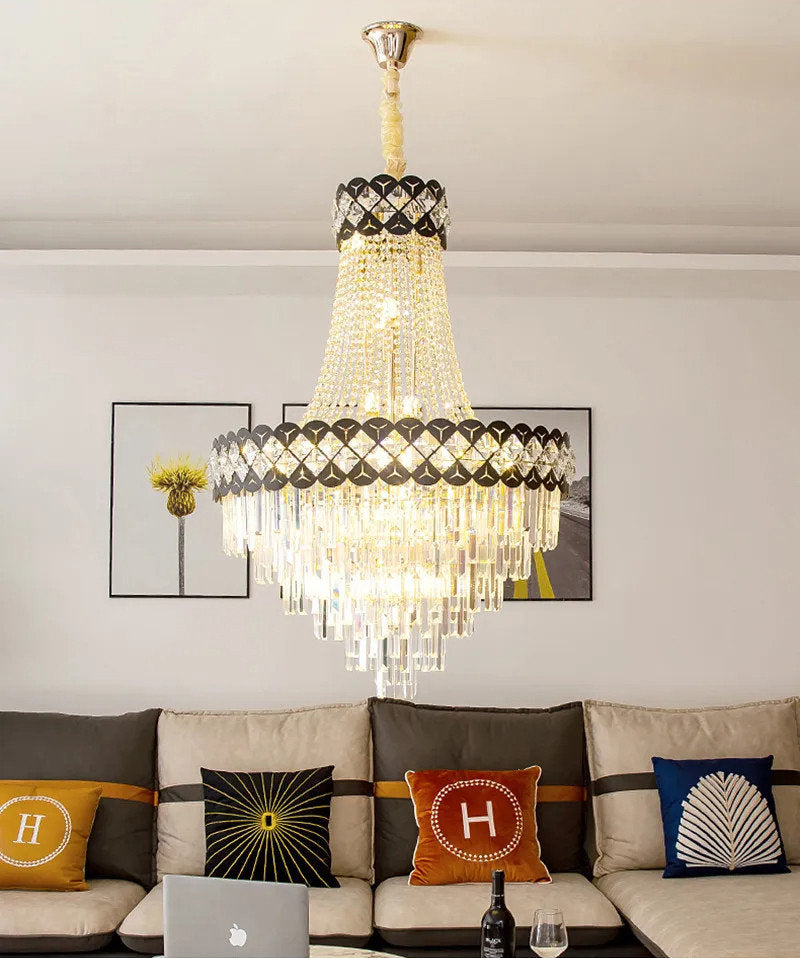 Chateauneuf-Grasse | Classical Duplex Crystal Chandelier, Dia23.6xh35.4" / Dia60xh90cm, Warm LightBy Miron Demid LLC