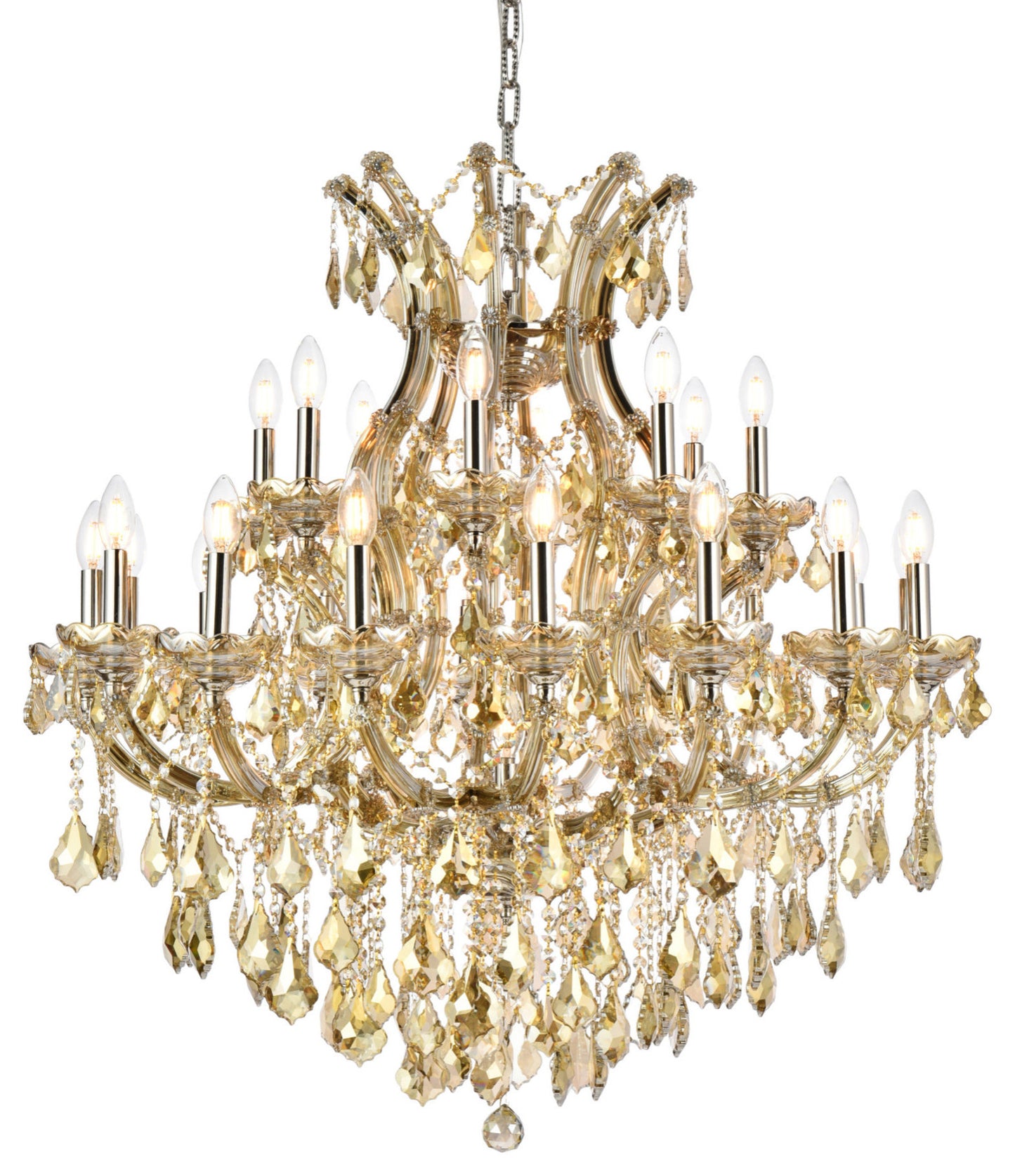 Elegant Lighting 2800D36-GT/RC Maria Theresa 24 Light 36"W - Golden TeakBy Elegant Furniture & Lighting
