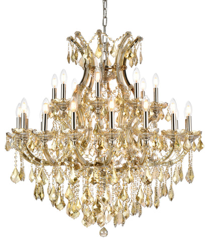 Elegant Lighting 2800D36-GT/RC Maria Theresa 24 Light 36"W - Golden TeakBy Elegant Furniture & Lighting
