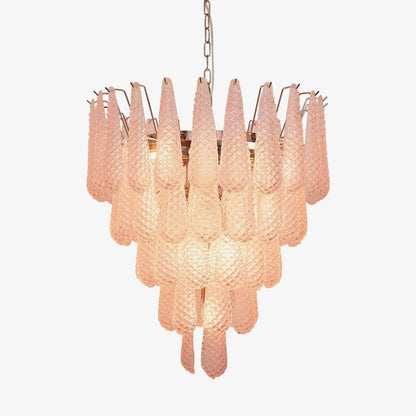Pink Glass Dewdrop Chandelier