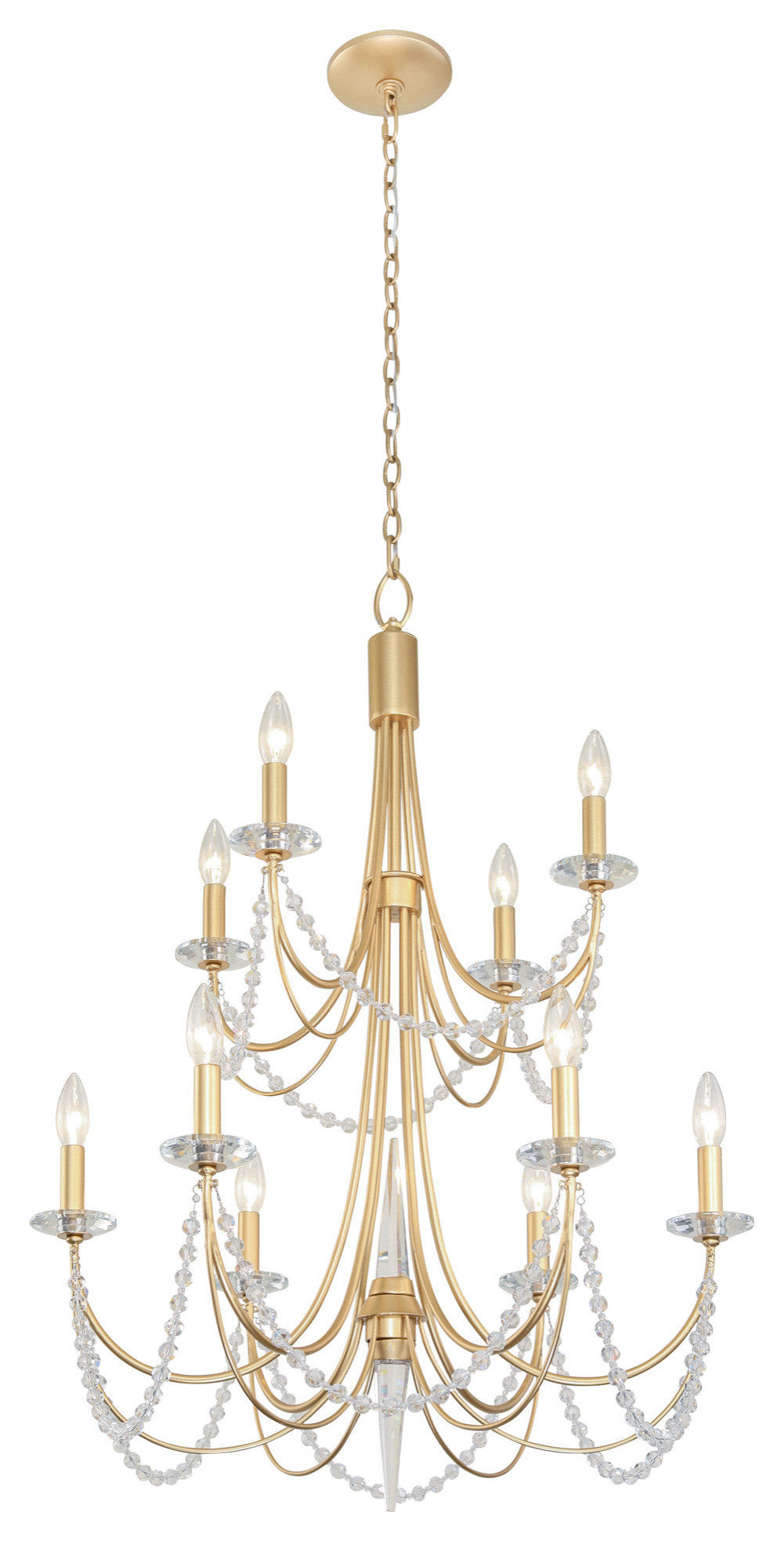 Varaluz 350C10 Brentwood 10 Light 26"W Taper Candle Style - French GoldBy Varaluz